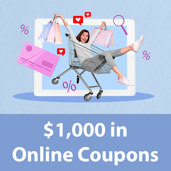 $1000 in Online Coupons